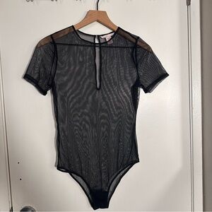 Victoria's Secret Black Mesh Bodysuit